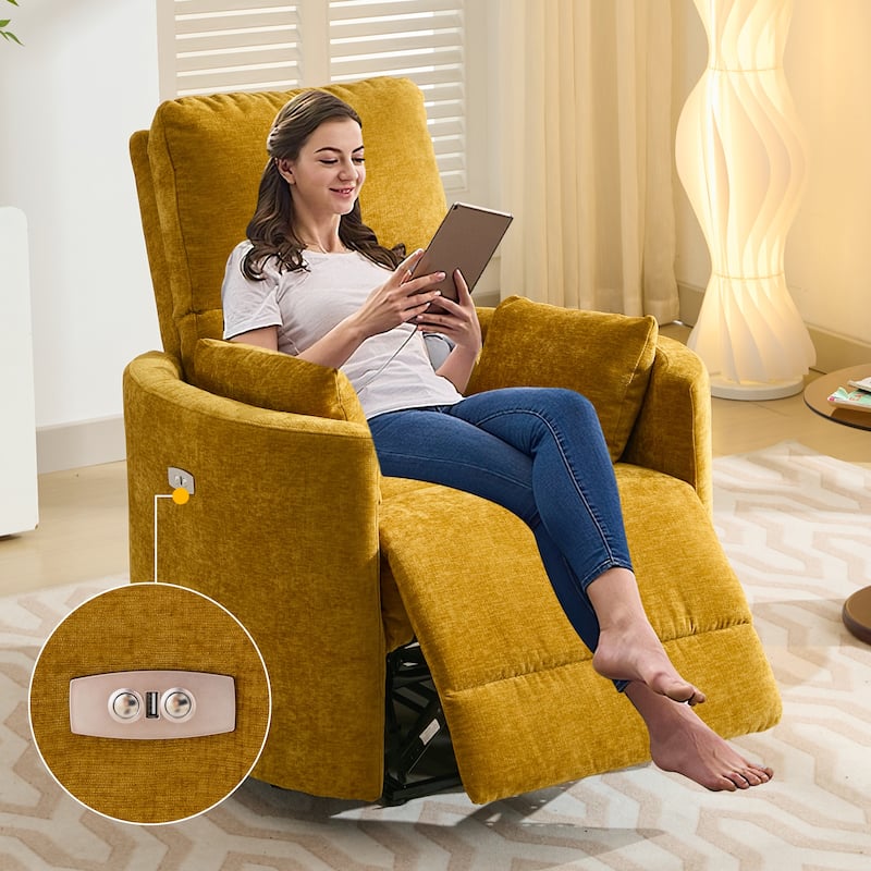 Chenille Power Recliner, 3-position Reclining Chair