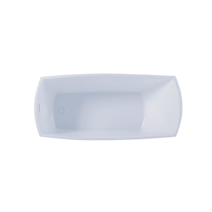 Peter Soaking Single Slipper Rectangular Bathtub in Glossy White