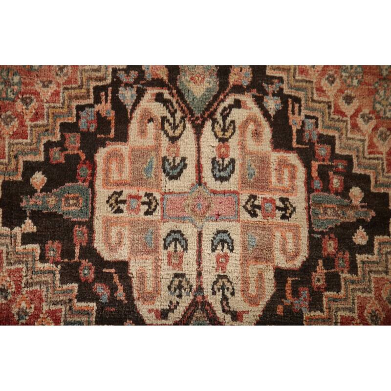 Geometric Shiraz Persian Antique Area Rug Hand-knotted Wool Carpet - 4'10"x 7'10"