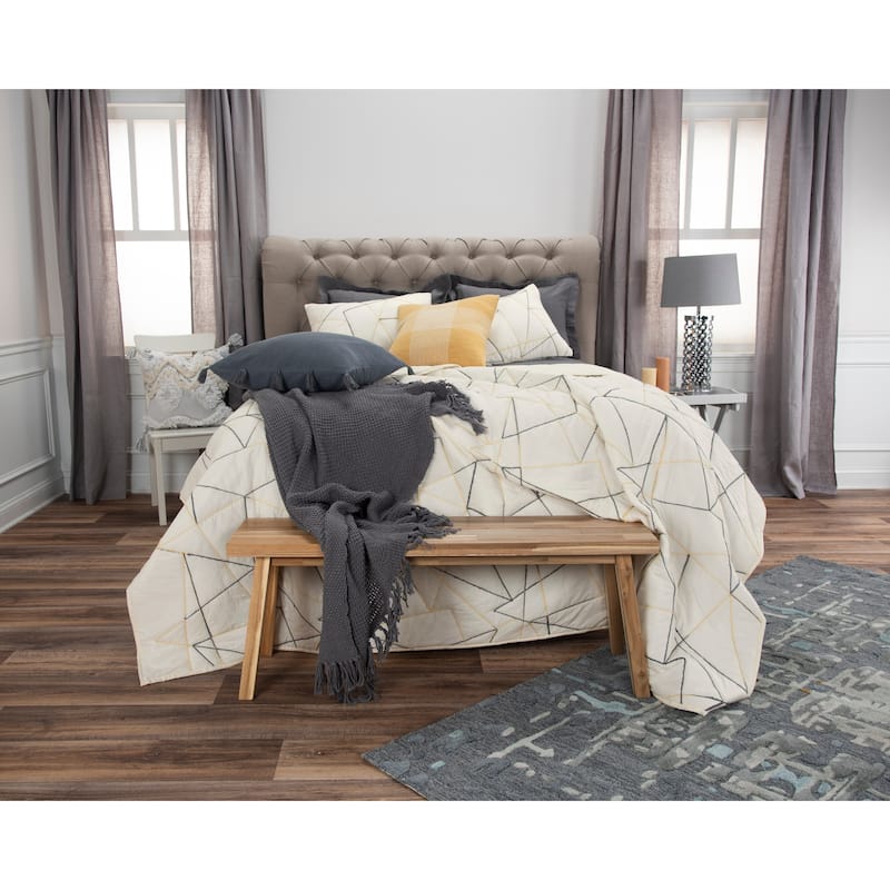Julian Hand Quilted Cotton Sham in Ivory