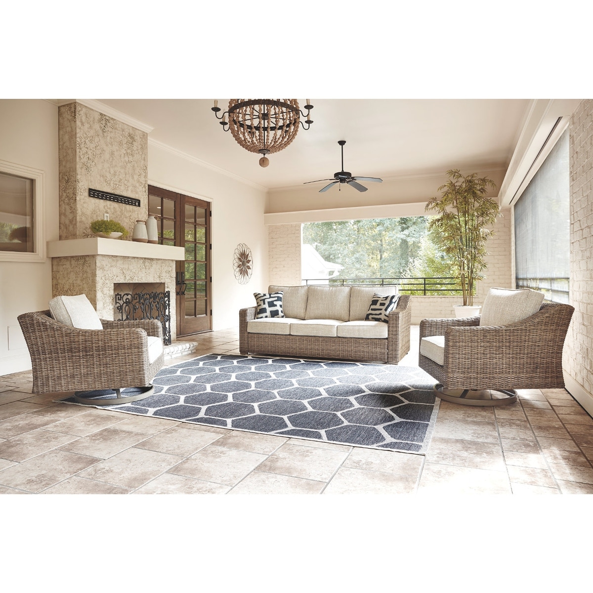 Sandestria dining table with umbrella option by havenside home hot sale