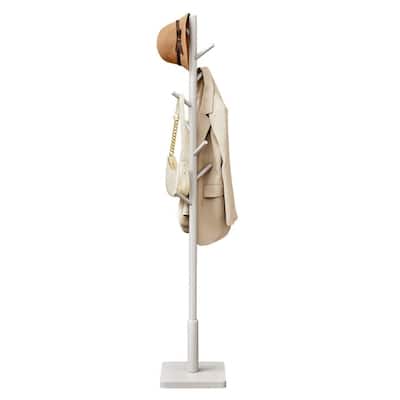 68.9" Solid Wood Coat Rack with 7 Pegs Modern Hall Tree for Entryway or Living Room - 68.9'' H x 15'' W x 15'' D