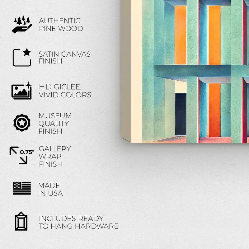 Wynwood Studio Abstract Gated Entrace Jade Blue and Teal Modern & Contemporary Wall Art Canvas Print