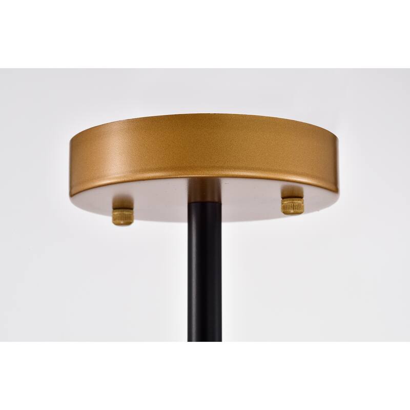 Kohen Matte Black + Matte Gold Metal Linear Chandelier