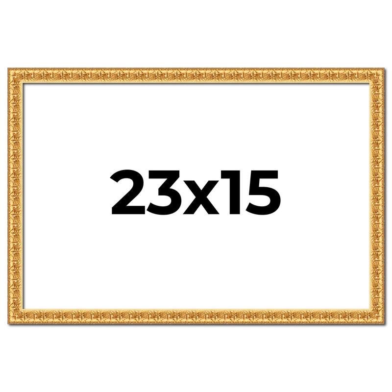 23x15 Frame Gold Real Wood Picture Frame Width 1 inches | Interior