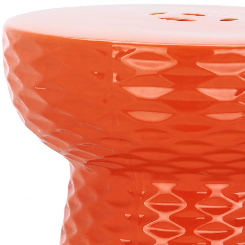 SAFAVIEH Faye White Ceramic Decorative Garden Stool