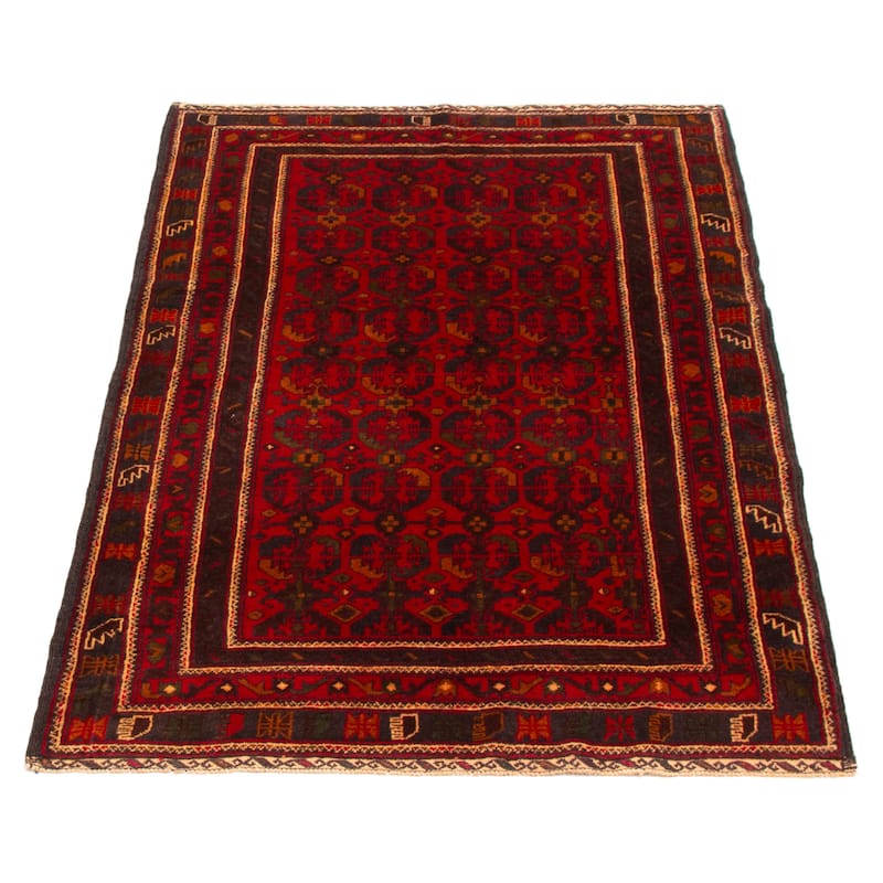 Teimani Red Rug 3'11" x 6'3" - 3'11 x 6'3