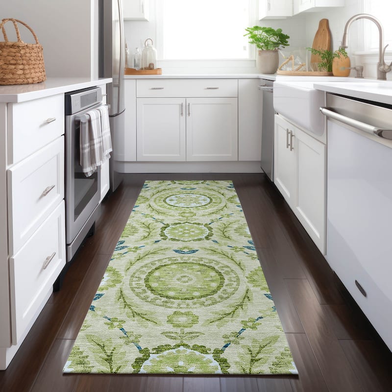 Machine Washable Indoor/ Outdoor Chantille Boho Suzani Rug