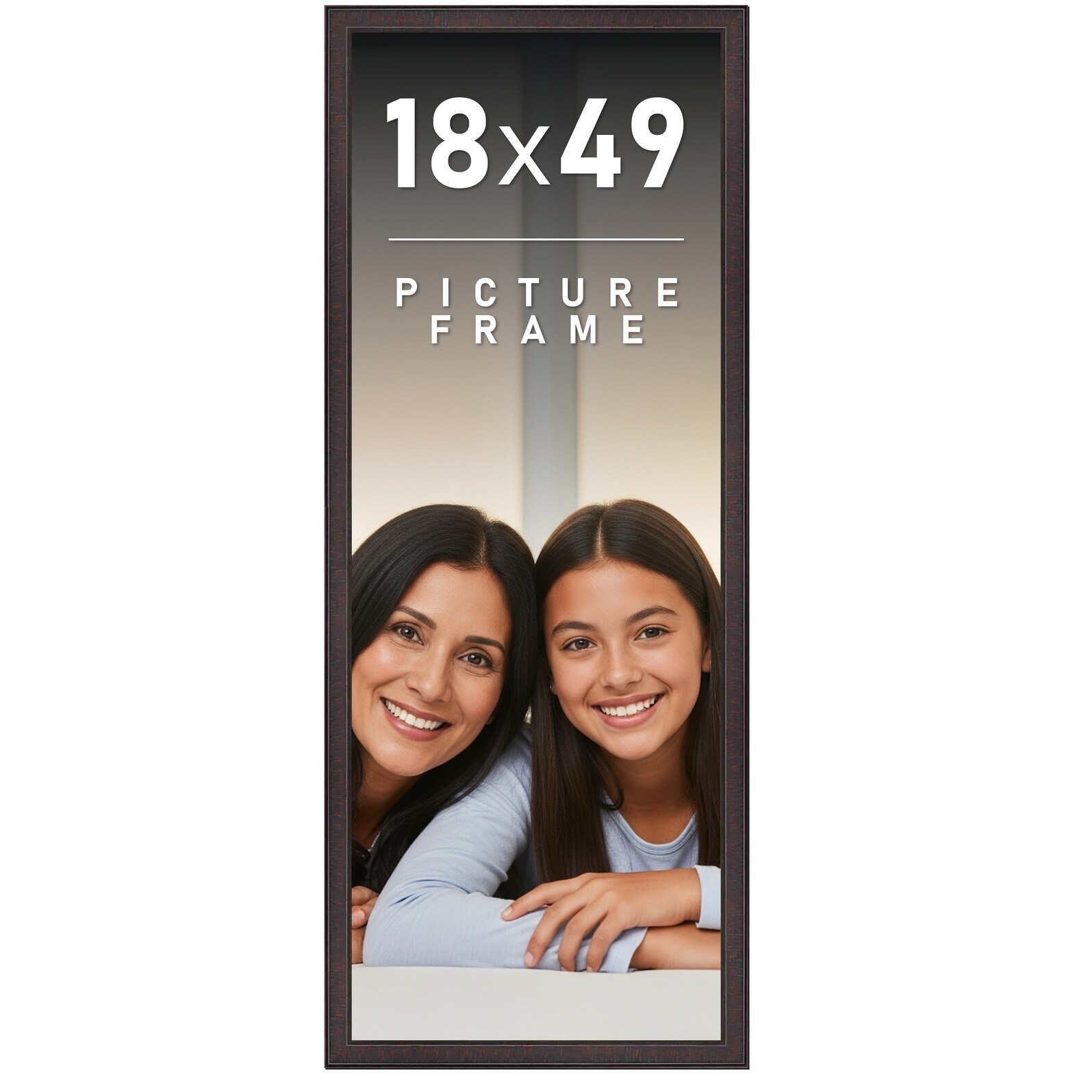 18x49 Frame Brown Solid Wood Picture Frame - Complete Modern Photo