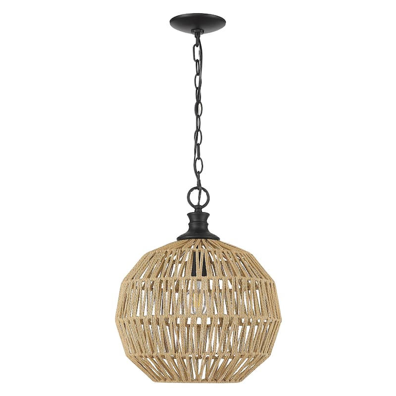 Florence 14" Wide 1-Light Medium Pendant with Rope Shade
