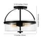 preview thumbnail 8 of 8, SAFAVIEH Lighting Nensor LED 2-light Flush Mount - 13" W x 13" L x 10" H