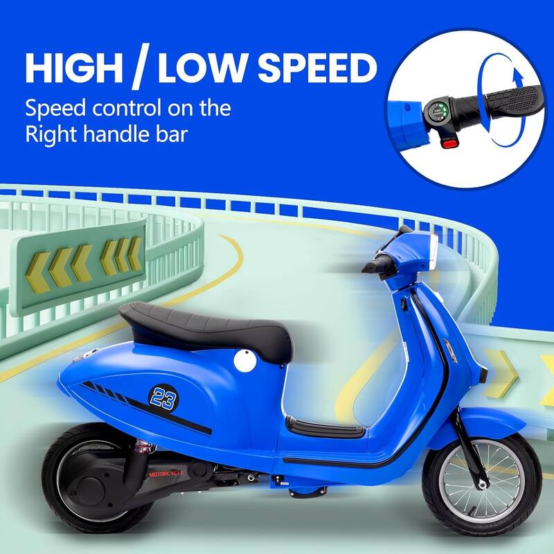 Electric Motorcycle for Big Kids, 24V 350W Kids Ride on Moped