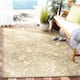 SAFAVIEH Courtyard Bettyjane Tropical Leaves Indoor/ Outdoor Area Rug - 5'3" x 7'7" - Natural/Olive