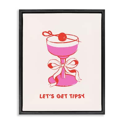 Stupell Let's Get Tipsy with Glass Framed Floater Canvas Wall Art Design By House of Lulu