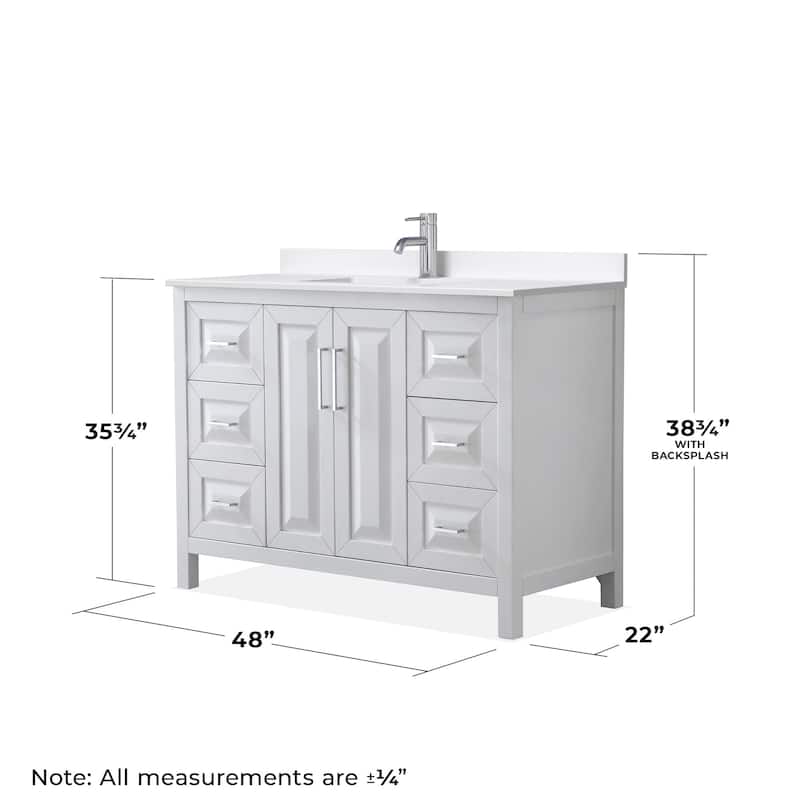Wyndham Collection WCV252548S-QTZ-UNSMXX Daria 48" Free Standing