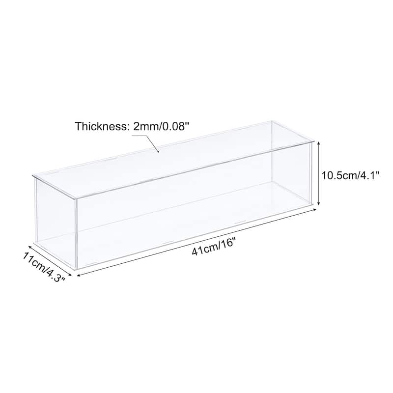 Acrylic Display Case Plastic Box Storage Assemble Dustproof Showcase - 16x4.3x4.1 Inch