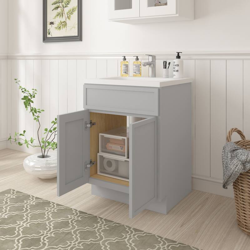 Vanity Art 24" Freestanding Single Base Storage Cabinet with Soft Close Doors