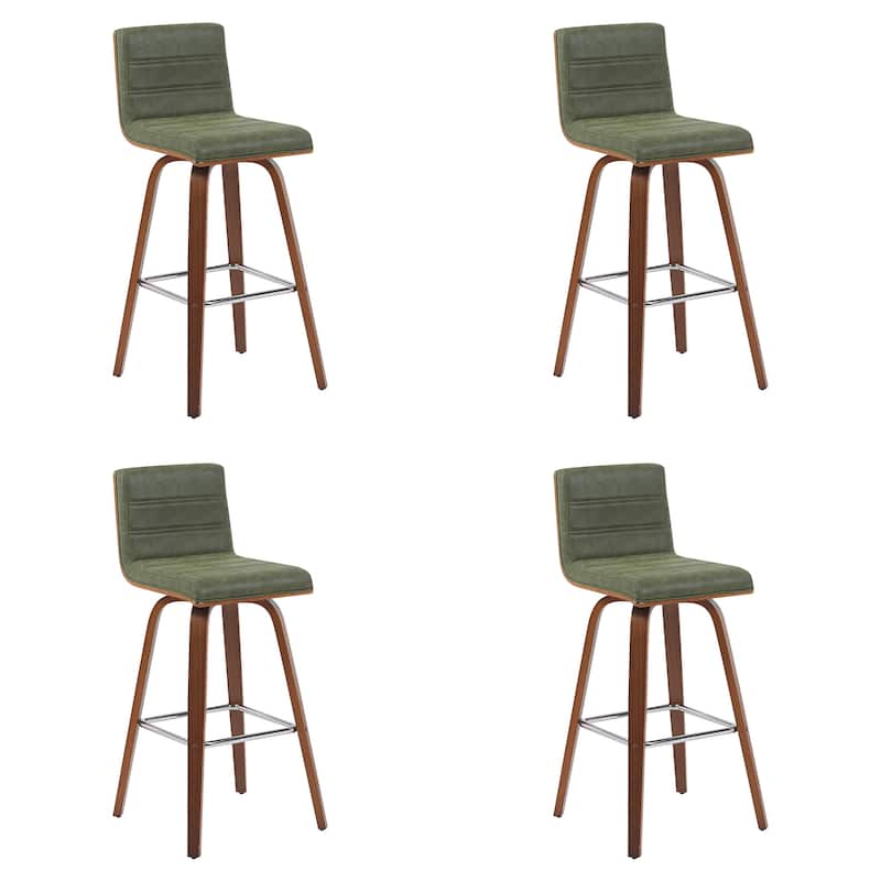 Skara Swivel Bar Stool, Upholstered Bar Height Chair with Bentwood Frame