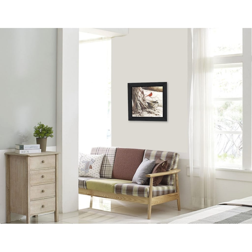 TrendyDecor4U Contemporary "Country Cardinal" Framed Print Wall Art by John Rossini