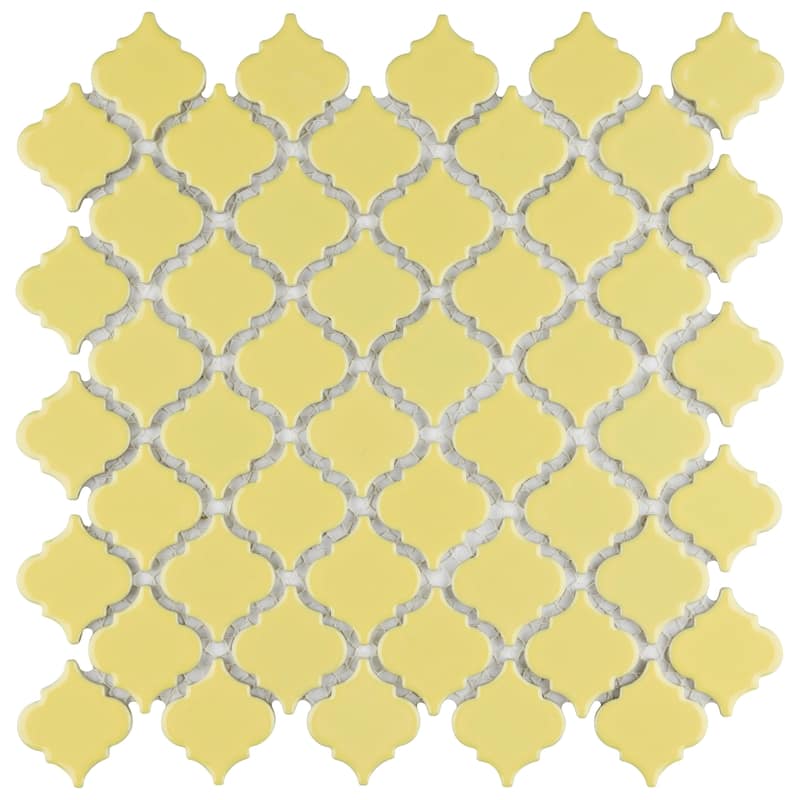 Merola Tile Hudson Tangier Vintage Yellow 12-3/8" x 12-3/8" Porcelain Floor and Wall Tile