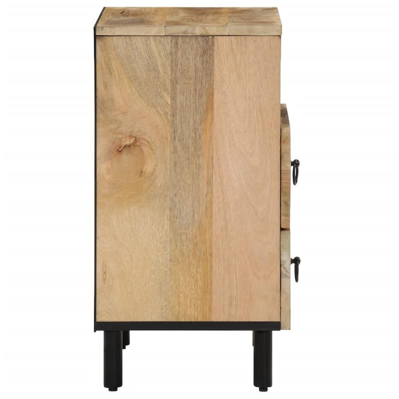 vidaXL Bedside Cabinet Mango wood with iron accents - 13.0 x 19.7 x 23.6 in