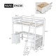 preview thumbnail 19 of 22, Twin Loft Bed with U-shaped Desk, Drawers, Shelves,Cabinet, Kids Bed Frame with Multiple Storage & Guardrails, Antique Brown