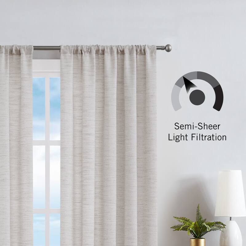 Nautica Light Filtering Textured Extra Wide Curtains (Set of 2)