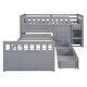 preview thumbnail 35 of 46, L-shaped Space-Saving Twin Loft and Twin Platform Bed Kids Bed with 7 Drawers and Full Guardrails,Ample Storage