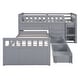 preview thumbnail 3 of 46, L-shaped Space-Saving Twin Loft and Twin Platform Bed with 7 Drawers and Full Guardrail,Loft and Platform Bed