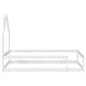 preview thumbnail 32 of 46, Toddler Floor Bed with Fences, House-shaped Headboard and Chimney, Twin Size No Slats Platform Bed for Kids Boys Girls