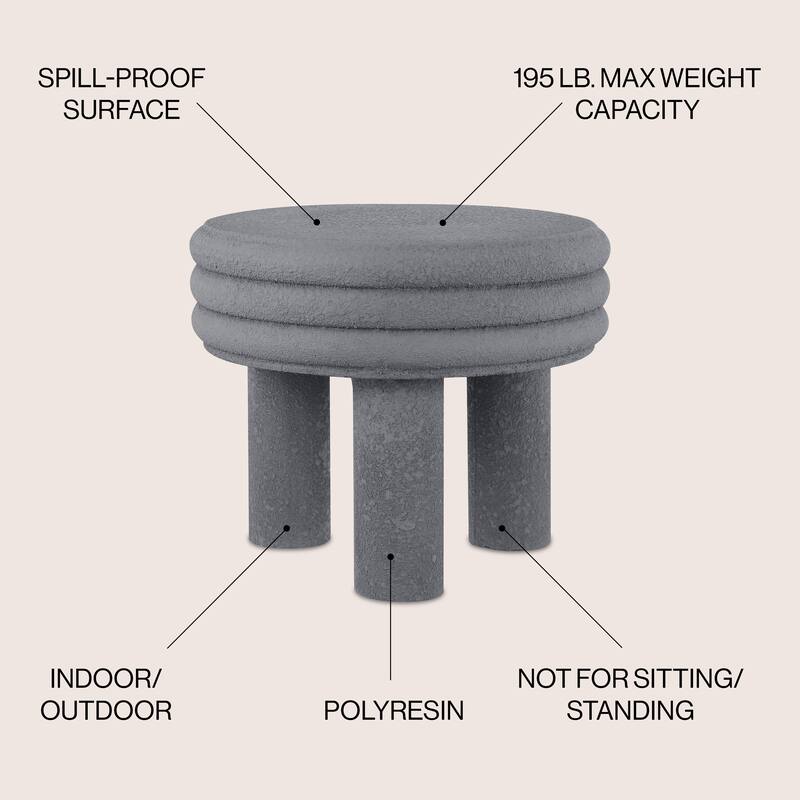 Evans 13.5" Contemporary Minimalist Curvy Low Accent Table , by JONATHAN Y