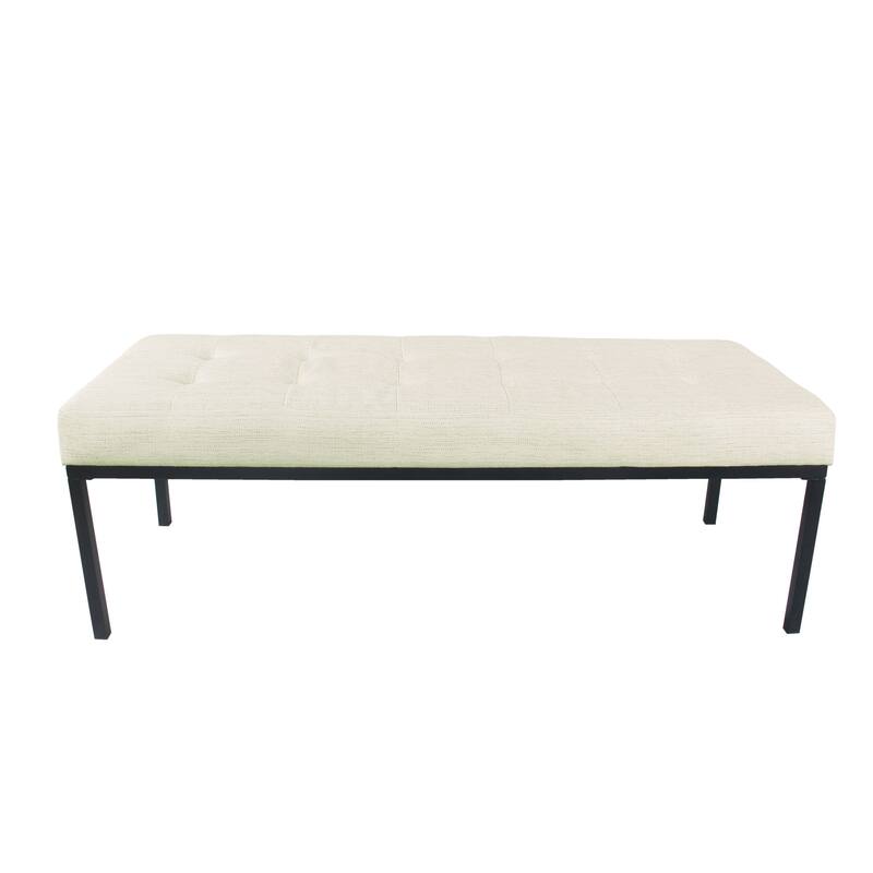 HomePop Tufted Top Metal Bench