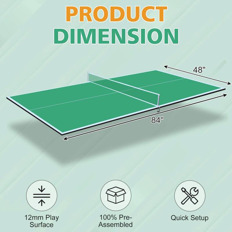 Foldable Ping Pong Conversion Top with Net & Post Included