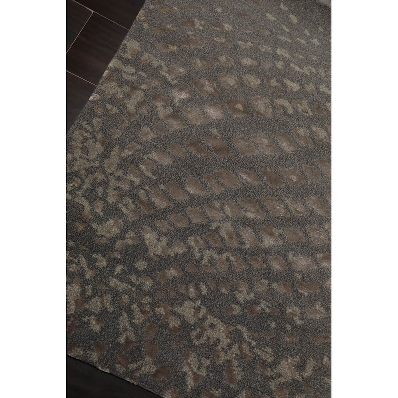 Hand Knotted Gray,Tibetan Modern & Contemporary Oriental Area Rug - 2' x 3'