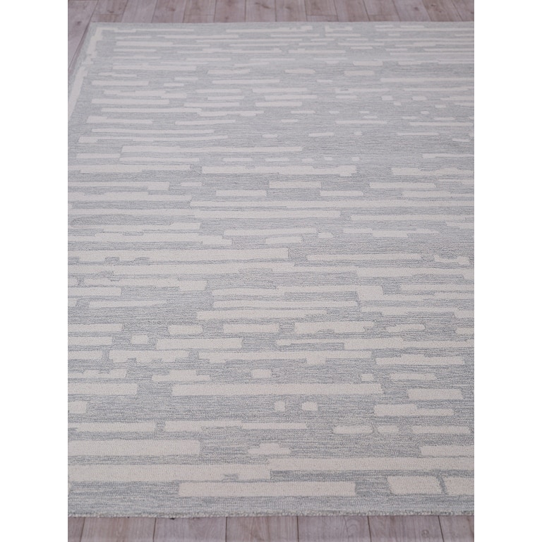 Exquisite Rugs Carmel Handmade Hand-tufted New Zealand Wool on Canvas Light Gray/Ivory Area Rug