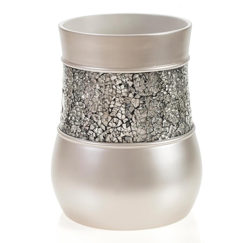 Creative Scents Brushed Nickel Silver Gray Bathroom Trash Can - grey