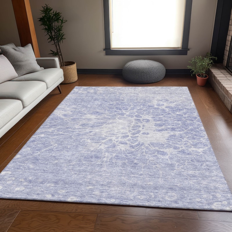 Premium Washable Super Soft Muted Floral Mayfield Rug - Lavender - 10' x 14' - Rectangle