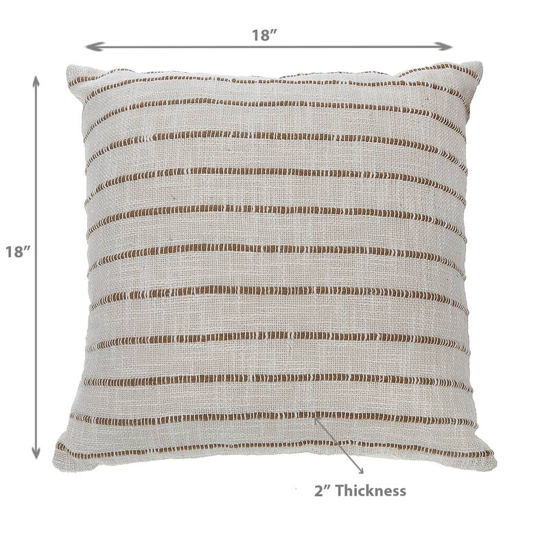 Cotton Slub Rib Cushion 18 X 18 - Set of 2