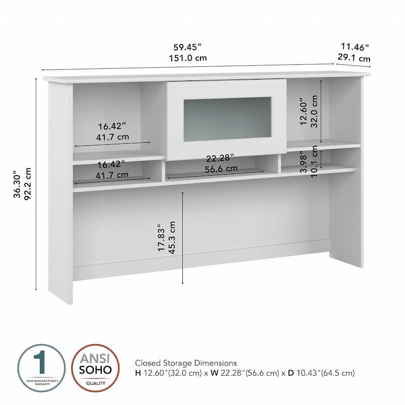 Cabot 60W Hutch by Bush Furniture