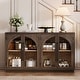 preview thumbnail 11 of 23, 4-Door Storage Sideboard Buffet Cabinet with Glass Doors, Arched Cabinet wAdjustable Shelves for Kitchen Dining Room Living Room