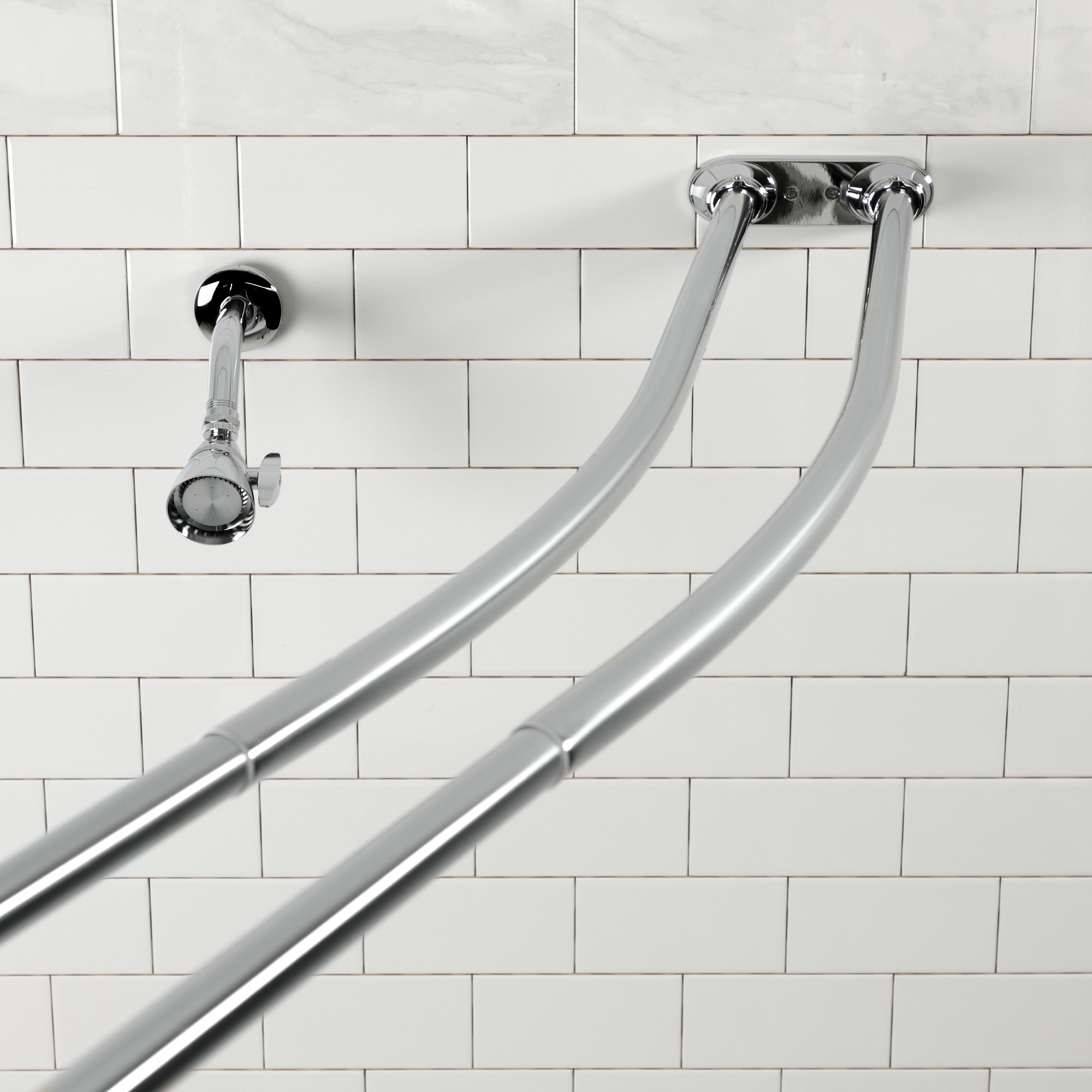 Edenscape 60-Inch - 72-Inch Adjustable Double Curved Shower Curtain Rod