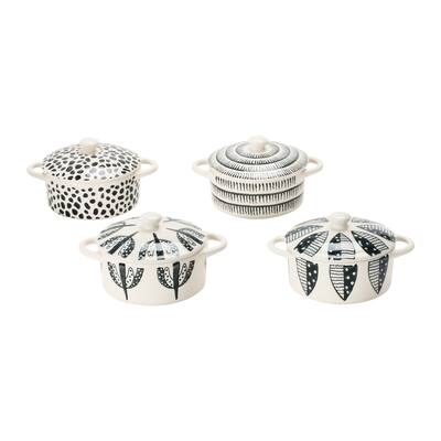 Set of 4, 6.5"L Stoneware Baker