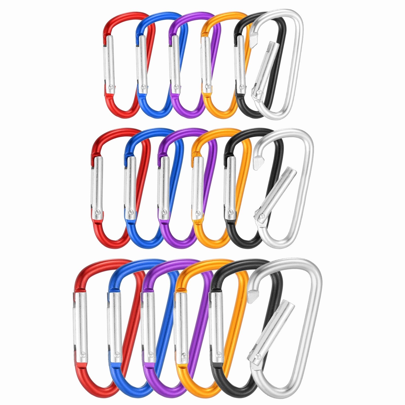 Aluminum Spring Snap Hook, Sturdy Buckle Structure, 18-Piece Set
