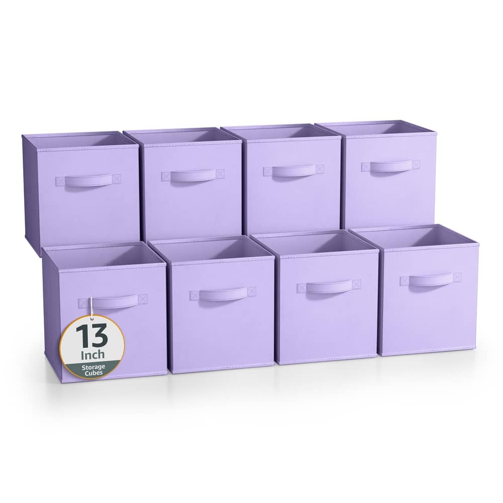 Sorbus Fabric Storage Bins 13" Foldable Cubes Multicolored With Handles For Pantry, Cubbies, Toy And Closet Organization- 8Pk