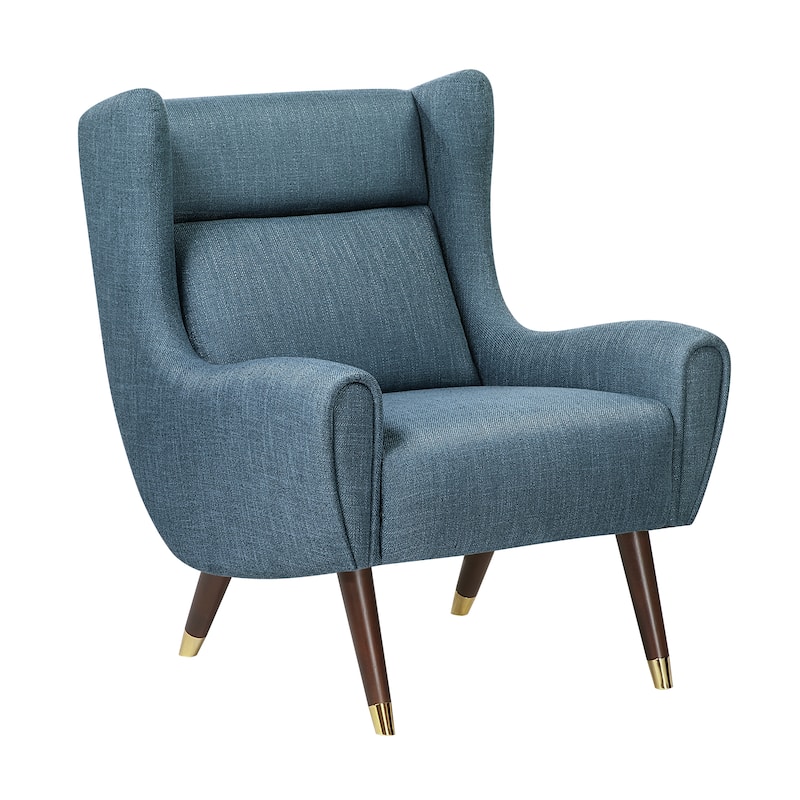 Edmund Textured Fabric Accent Chair - Blue
