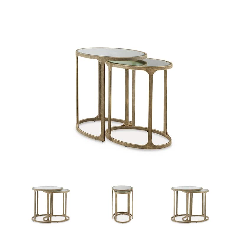 Signature Design by Ashley Irmaleigh Gold/Clear Accent Table (Set of 2) - 22"W x 15.5"D x 24.13"H