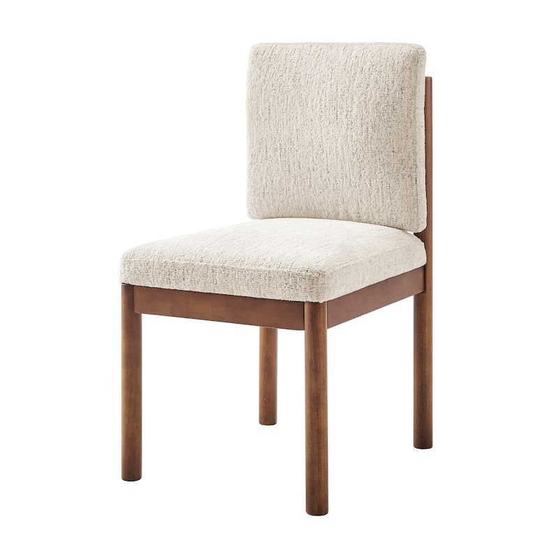 NPD Furniture Melvin Fabric Dining Side Chair (Set of 2) - Set of 2 - Concord Cream / Brown Legs