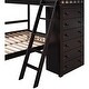 preview thumbnail 9 of 19, Wooden Twin Over Full L-Shaped Bunk Bed Wheels