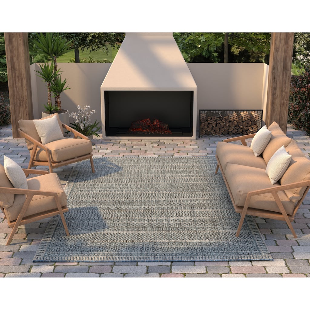 Porch & Den Ziebart Teal Horizon Area Rug