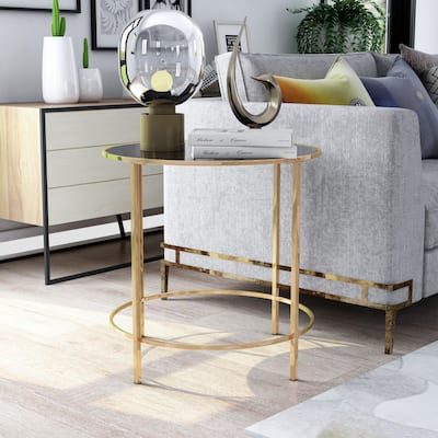 Llewellyn Contemporary 22-inch Glass Top Side Table by Furniture of America